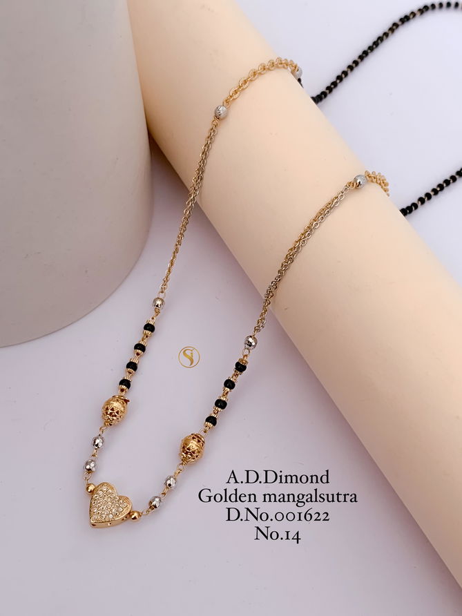 14 AD Diamond Designer Regular Wear Mangalsutra Wholesale Price In Surat
